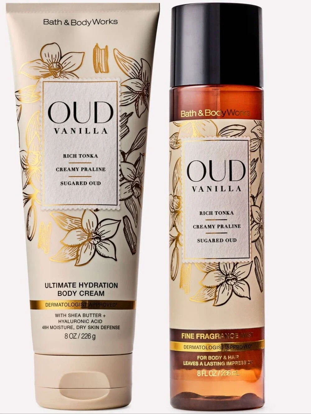 Bath & Body Works Oud Vanilla Body Cream & Fragrance Mist Set NEW